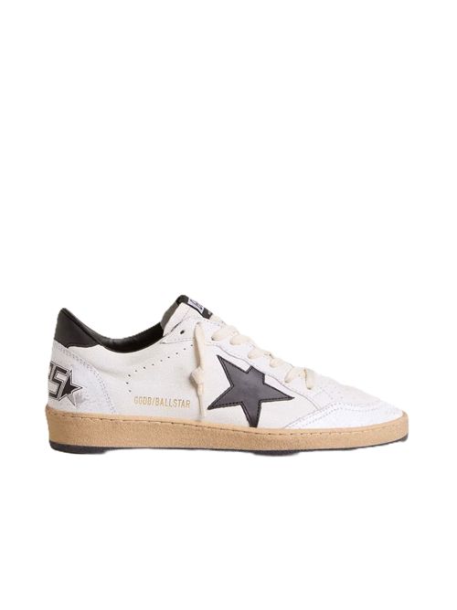 Golden Goose Ball Star Uomo in nappa bianca e stella nera Golden Goose | GMF00117F00377110283